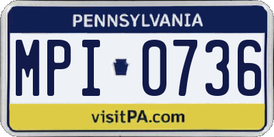 PA license plate MPI0736