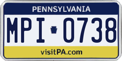 PA license plate MPI0738