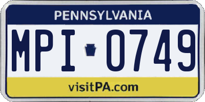 PA license plate MPI0749