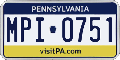 PA license plate MPI0751