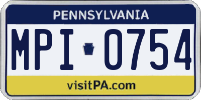 PA license plate MPI0754