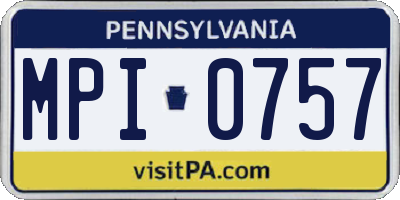 PA license plate MPI0757