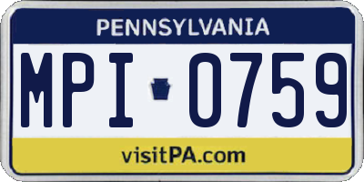 PA license plate MPI0759