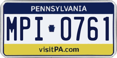 PA license plate MPI0761