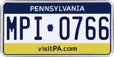 PA license plate MPI0766