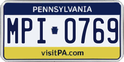 PA license plate MPI0769