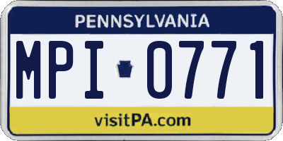 PA license plate MPI0771