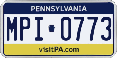 PA license plate MPI0773