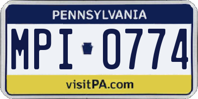 PA license plate MPI0774