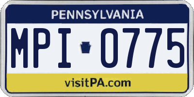 PA license plate MPI0775