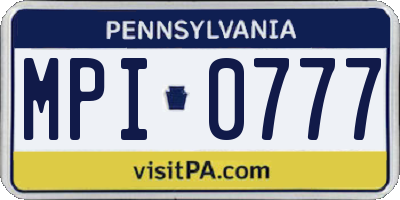 PA license plate MPI0777