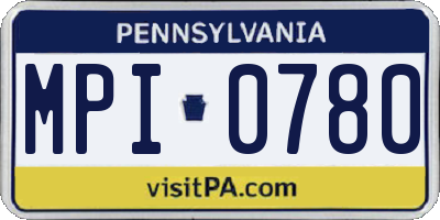 PA license plate MPI0780