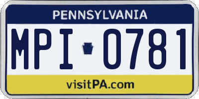 PA license plate MPI0781