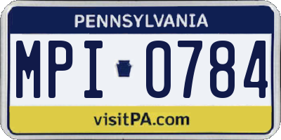 PA license plate MPI0784
