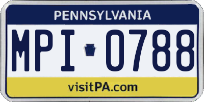 PA license plate MPI0788