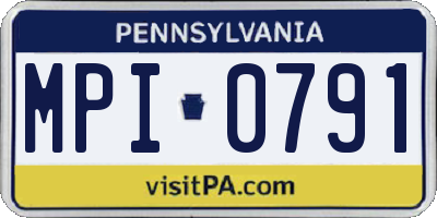 PA license plate MPI0791