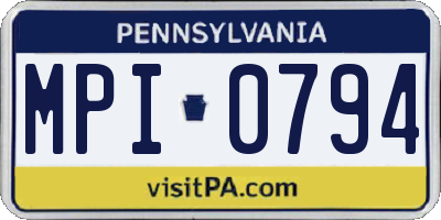 PA license plate MPI0794