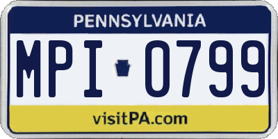 PA license plate MPI0799