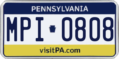 PA license plate MPI0808