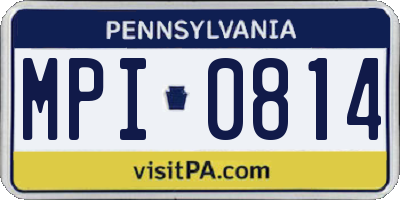 PA license plate MPI0814