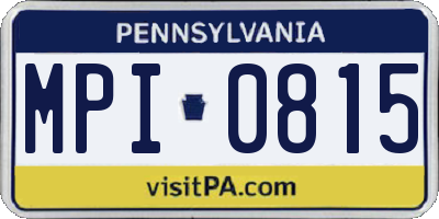 PA license plate MPI0815