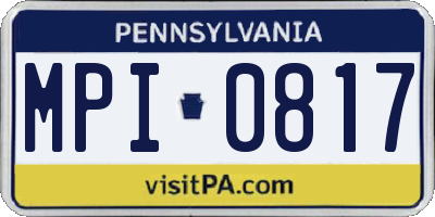 PA license plate MPI0817