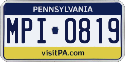 PA license plate MPI0819