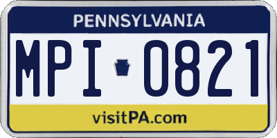 PA license plate MPI0821