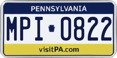 PA license plate MPI0822