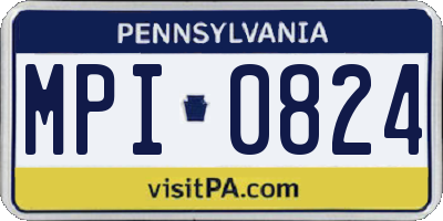 PA license plate MPI0824