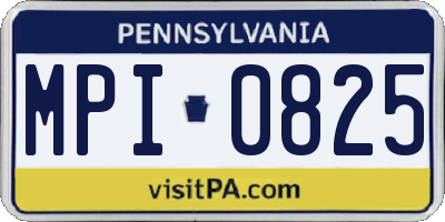 PA license plate MPI0825