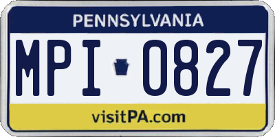 PA license plate MPI0827