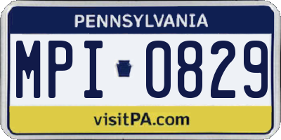 PA license plate MPI0829
