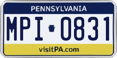 PA license plate MPI0831