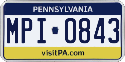 PA license plate MPI0843