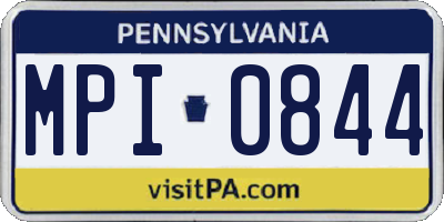 PA license plate MPI0844