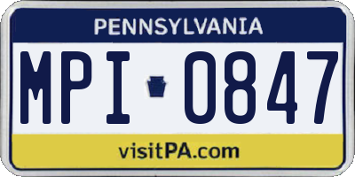 PA license plate MPI0847
