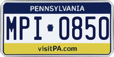 PA license plate MPI0850