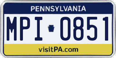 PA license plate MPI0851