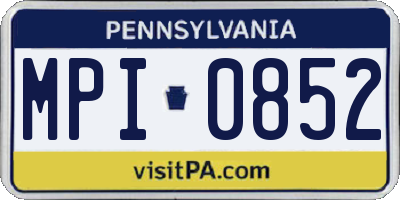 PA license plate MPI0852