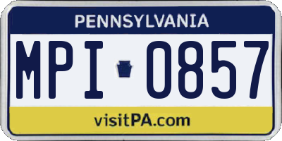 PA license plate MPI0857
