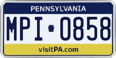 PA license plate MPI0858