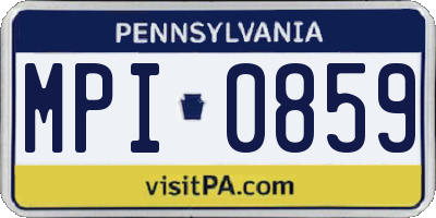 PA license plate MPI0859