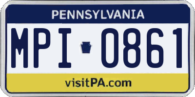 PA license plate MPI0861