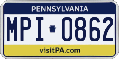 PA license plate MPI0862