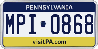 PA license plate MPI0868