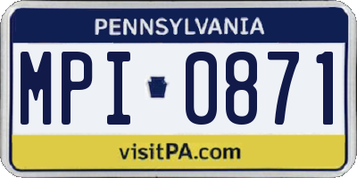 PA license plate MPI0871