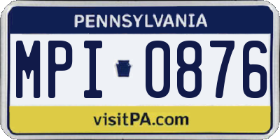 PA license plate MPI0876