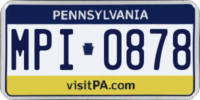 PA license plate MPI0878