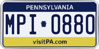 PA license plate MPI0880